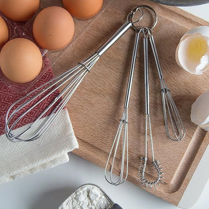 Fox Run Mini Whisks, Chrome Plated, Set of 4, Metallic, 8 x 2 x 1.75 inches