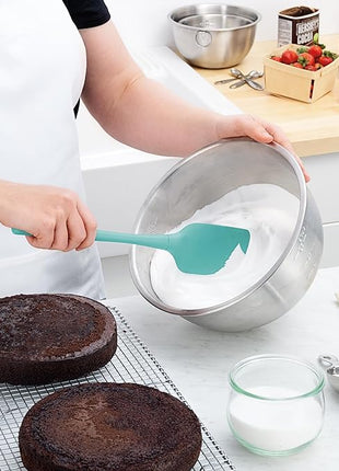 Tovolo Flex-Core All Silicone Spatula, Tapered Silicone Edge for Scraping, Ergonomic Handle, Heat-Resistant Rubber Spatula, BPA-Free & Dishwasher Safe Baking Tool & Kitchen Utensil