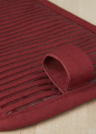 KitchenAid Beacon Two-Tone Non-Slip Pot Holder Set, Passion Red/Bordeaux, 7"x10", 2 Piece