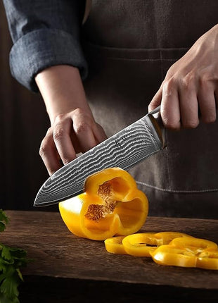 Wakoli EDIB 4-Piece Damascus Knife Set – Professional Chef Knives Set with VG10 Core Blades, 67-Layer Damascus Steel and Ergonomic Pakkawood Handles – Premium Kitchen Knives in Elegant Gift Box