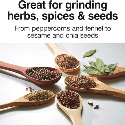 Proctor Silex Electric Coffee Grinder for Beans, Spices and More, Stainless Steel Blades, 12 Cups, White