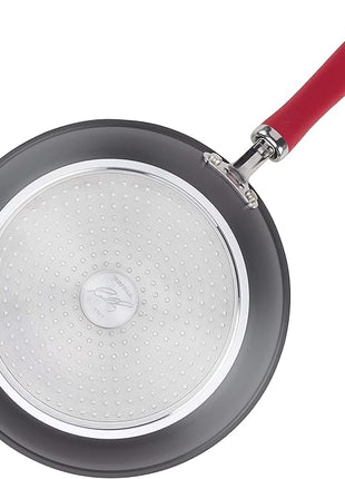 Rachael Ray Create Delicious Deep Hard Anodized Nonstick Frying Pan Set / Skillet Set - 9.5 Inch and 11.75 Inch, Gray