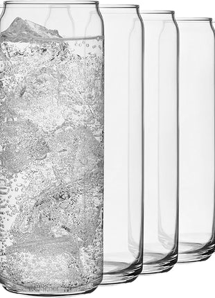 Libbey Classic Slim Beer Can Glasses, 12.5 oz Tall Drinking Glasses Set of 6, Space-Saving, and Versatile Thin Glassware for Cocktails, and Mocktails