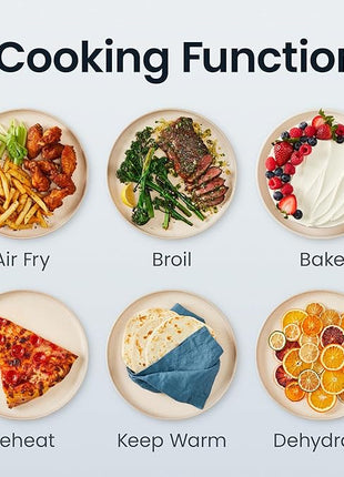 Chefman Crispinator Air Fryer 6-in-1 with 8 Qt capacity, 450°F Max Temp with TurboFry Pro Technology for Fast and Even Results, Viewing Window, Nonstick Ceramic Basket