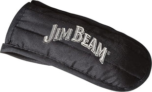 Jim Beam JB0159, Heavy Duty Construction, Pre Seasoned Cast Iron Skillet with Wooden Base and Mitt, Black,Small