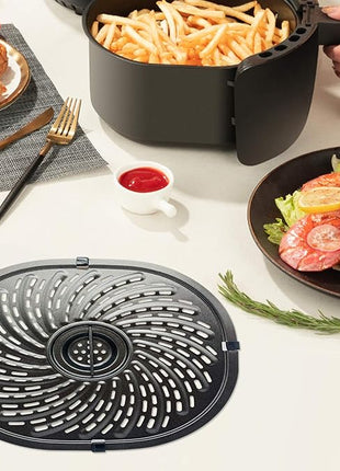 7QT Air Fryer Grill Pan Replacement Parts for PowerXL Gowise Air Fryers, 7QT Upgraded Grill Crisper Plate Tray Rack Grid Shelf with Rubber Bumpers for PowerXL, Non-stick, Dishwasher Safe