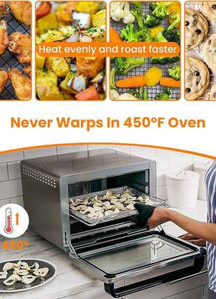 for Ninja Foodi Replacement Air Fryer Oven Basket, Original Replacement Baking Trays for Ninja DT201/DT251 Foodi Digital Air Fryer Oven,Stainless Steel Air Fryer Accessories for Ninja Foodi