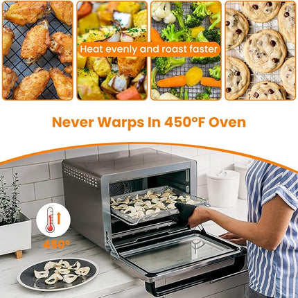 for Ninja Foodi Replacement Air Fryer Oven Basket, Original Replacement Baking Trays for Ninja DT201/DT251 Foodi Digital Air Fryer Oven,Stainless Steel Air Fryer Accessories for Ninja Foodi