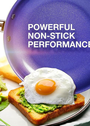 Mueller UltraClad Sapphire Pots and Pans Set Nonstick, 14 Piece Induction Cookware Sets, Aluminum Body, Includes Non Stick Deep Frying Pan, Sauce Pans for Cooking, Dutch Oven and More