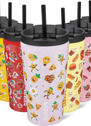 BJPKPK 18oz Tumbler With lid And Straw Stainless Steel Travel Coffee Mug Insulated Tumblers Cups,Hawaii Fruits Purple