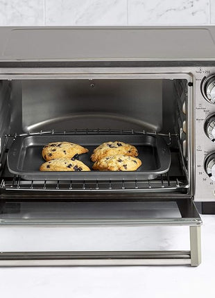 Ecolution Non-Stick Toaster Oven Bakeware Set 4-Piece, Carbon Steel, Easy to Clean and Perfect for Single Servings, Gray