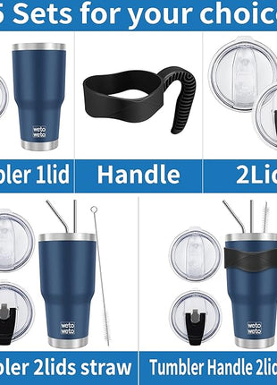 WETOWETO 30 oz Tumbler Stainless Steel Vacuum Insulated Coffee Ice Cup Double Wall Vacuum Coffee Tumbler for Hot and Cold drinks, Suitable for Beach, Travel, Party, Office (Stainless, 1 Pack)