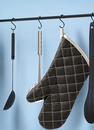 ARCLIBER Oven Mitts Heat Fire Resistant Oven Mitts 425 ° F, Quilted Terry Cloth Cotton Soft Lining Oven Gloves, Extra Long Kitchen Mittens for Cooking Baking