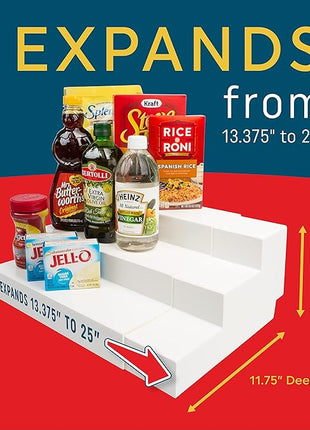 Dial Industries 3 Tier Adjustable Canned Goods Shelves for Kitchen Cabinet and Pantry Organization, Expand A Shelf, Mega