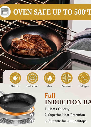 GRANITESTONE 20 Pc Hard Anodized Induction Cookware Sets, Kitchen Pots and Pans Set Non Stick, Anodized Kitchen Cookware Sets, Nonstick Cookware Set, Non Stick Pots and Pan Set, Oven & Dishwasher Safe