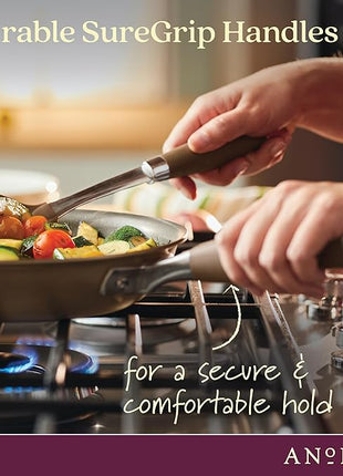 Anolon Advanced Home Hard-Anodized Nonstick Skillets (2 Piece Set- 10.25-Inch & 12.75-Inch, Bronze)