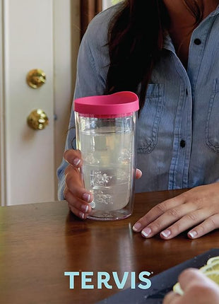 Tervis Clear & Colorful Tabletop - Bayou View Collection Made in USA Double Walled Insulated Tumbler Travel Cup Keeps Drinks Cold & Hot, 16oz - 4pk, Assorted Pastels