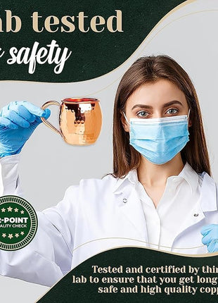 Moscow Mule Hammered Copper 18 Ounce Drinking Mug, Set of 12