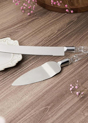 AW BRIDAL Cake Knife and Server Set for Wedding Stainless Steel Cake Knife Cutter Slicer Cake Server Spatula Wedding Bridal Shower Gifts for Couples Birthdays Gifts