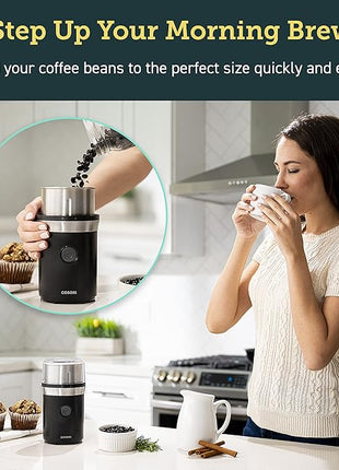 COSORI Coffee Espresso Grinder Electric, Food Grade Stainless Steel Blades, 12 Cups, Black