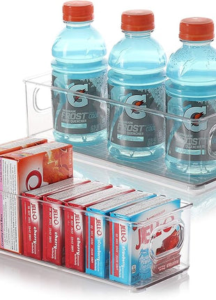 STORAGEBUD Fridge Organizer - 2 Pieces Refrigerator Organizer Bins - Pantry Organization and Storage for Fridge & Refrigerator- BPA Free Freezer Organizer Bins