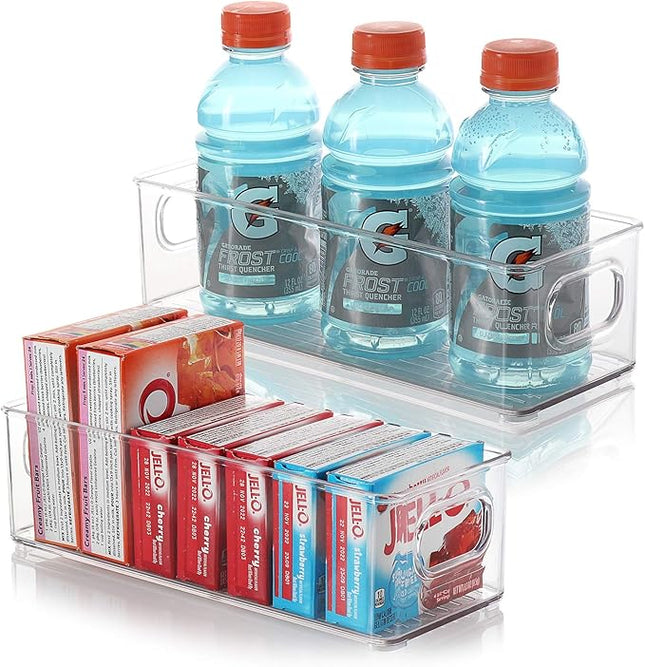STORAGEBUD Fridge Organizer - 2 Pieces Refrigerator Organizer Bins - Pantry Organization and Storage for Fridge & Refrigerator- BPA Free Freezer Organizer Bins