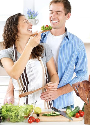 Teak Wooden Spoons for Cooking - 8Pcs Kitchen Utensils Set With Spatulas