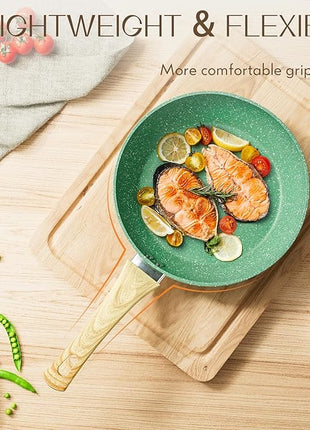 Innerwell Nonstick 9.5 Inch Skillet, Aluminum, Non-Toxic, PTFE & PFOA Free, Suitable for All Stovetops, Easy to Clean, Multipurpose