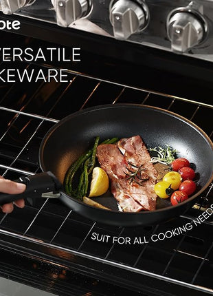 CAROTE 17Pcs Pots and Pans Set Non Stick, Cookware Set Detachable Handle, Nonstick Induction Kitchen Sets Non Stick with Removable Handle, RV Cook Ware, Oven Safe, Black