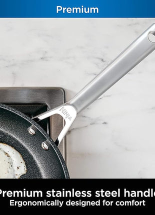 Ninja Foodi NeverStick Professional 12-Piece Cookware Set, Hard-Anodized, Nonstick, Durable & Oven Safe to 500°F, Slate Grey, C39800