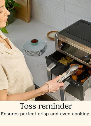 Cuisinart Dual Basket Air Fryer, 2-4.25 QT Baskets, Total 8.5 QT, 4 Functions Air Fry, Roast, Bake and Keep Warm, Features Sync Finish and Sync Settings, Toss Reminder, Auto Warm Mode and Auto-Pause