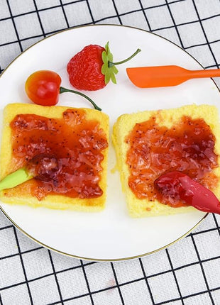 4pcs Mini Silicone Spatula Set, 3 Size Makeup Spatula Small Rubber Spatula for Thin Jar Skinny Openings Bottles, Tiny Scraper for Kitchen and Cosmetic, Multipurpose Scraping Mixing Tools (Mix colors)