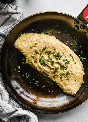 De Buyer MINERAL B Carbon Steel Omelette Pan - 9.5” Diameter, 7.7” Cooking Surface - PFAS, PFOA & PFOS Free - Made in France