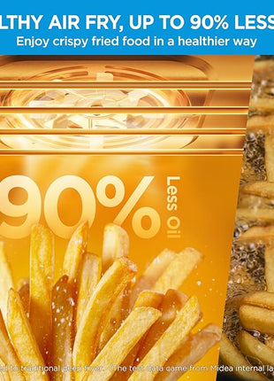 Midea Flexify French Door Toaster Oven Air Fryer Combo, 26.4 QT, Extra Large Air Fryer Countertop Oven 10-in-1 Combo, 25% Faster Cooking and 90% Less Oil, Stainless Steel