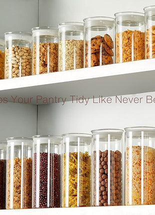 ZENS 37oz Glass Jars Set of 2, Clear Glass Kitchen Canisters with Airtight Lids, Wide Mouth Glass Storage Containers for Cereal, Coffee Beans, Loose Tea