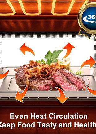 Air Fryer Baking Pan & Grill Rack Set for Breville Countertop Oven BOV845BSS, 14''×11.6''&11.77''×11.77', Nonstick Stainless Steel Set 360°Heating Grilling Oven Accessories for Family Cooking