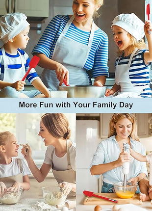 Premium Silicone Spatula Set, JXWING Flexible Heat Resistant Non-slip Handle Baking Cooking Rubber Spatulas, Red