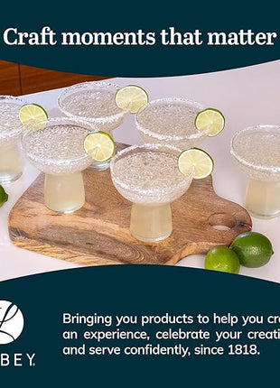Libbey Stemless Margarita Glasses Set of 6, 10.25 ounces Classic Margarita Glasses Lightweight, Fancy Glassware Set for Celebrations