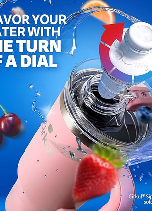 Cirkul 40oz. Blush Stainless Steel Tumbler with Handle, All-Day StrawSip™, Double-Wall Insulated