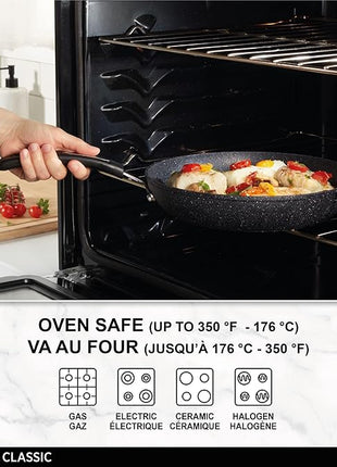 Starfrit The Rock 26cm (10") Non-Stick Multi Pan - Tawa - Durable Forged Aluminum - Oven Safe - PFOA Free - Easy to Clean - Black