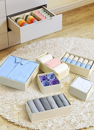 DIMJ Drawer Organizer Clothes, 24 Pack Dresser Organizer, Foldable Closet Organizers and Storage, Fabric Dresser Drawer Organizers, Drawer Dividers for Nursery, Baby Clothes, Underwears, Sock