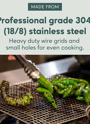 Ultra Cuisine Stainless Steel Baking Rack - 10x14.75 inch Jelly Roll Pan Wire - Oven Grill Sheet Pan - Oven Safe - Dishwasher Safe - Heavy Duty Wire Cooling Rack for Cooking Baking and Roasting