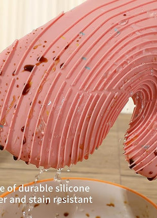 4 Pieces Oven Mitts of Macaron Color Thickened Non-Slip Silicone Kitchen Gloves, Heat Resistant up to 750F, Essential for Kitchen Baking (Pink)