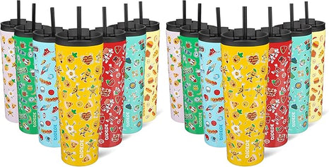 BJPKPK 30oz Insulated Tumbler With lid And Straw Stainless Steel Tumblers Travel Coffee Mug Reusable Thermal Cup,Hawaii Fruits-Yellow (Pack of 2)