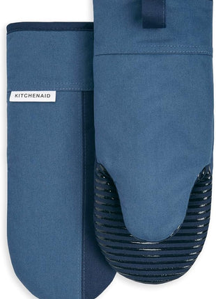 KitchenAid Beacon Two-Tone Non-Slip Oven Mitt Set, Navy/Ink, 5.75"x13", 2 Piece