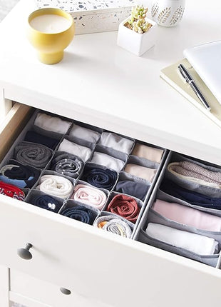 Amazon Basics Underwear Dresser Drawer Organizers, Pack of 2, Gray