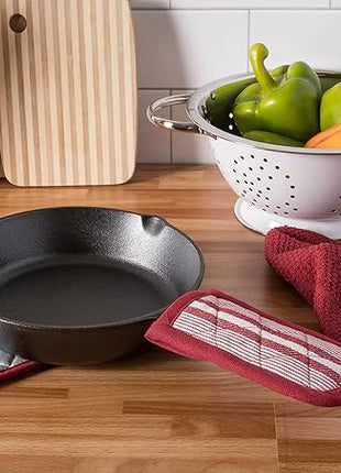 DII Double Strip Chef Kitchen Cooking & Baking Collection, Pan Handle Set, 6x3, Barn Red, 3 Piece