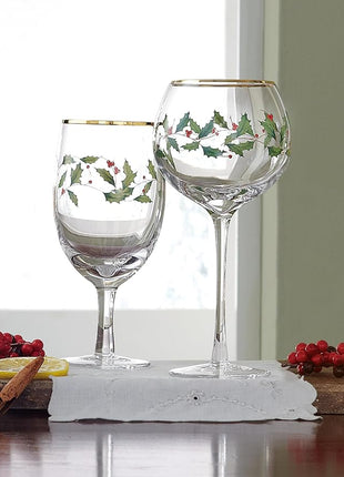 Lenox 849606 Holiday 4-Piece Iced Beverage Glass Set, Christmas Dinnerware, Hosting