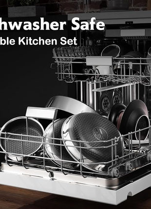 Saute Pan,Hybrid Non Stick 5 Quart Everyday pan,Chicken Fryer, PFOA Free Cookware,12 inch Deep Frying Pans with Lid,Dishwasher and Oven Safe,Works on Induction,Ceramic and Gas Cooktops