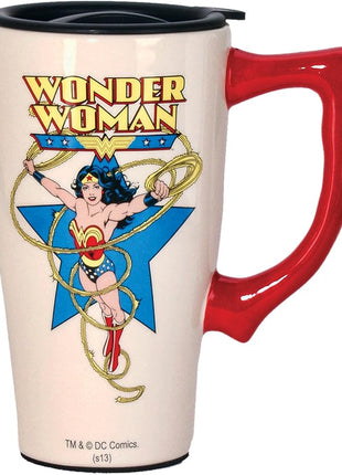 Spoontiques WONDER WOMAN TRAVEL MUG, 18 ounces